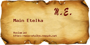 Main Etelka névjegykártya
